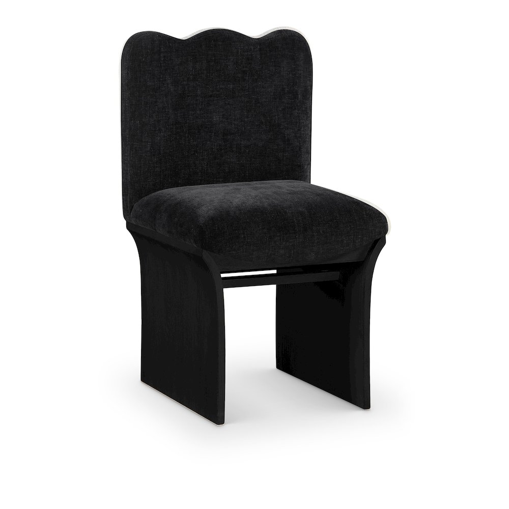 Shaw Black Chenille Fabric Upholstered Dining Chair. Picture 1