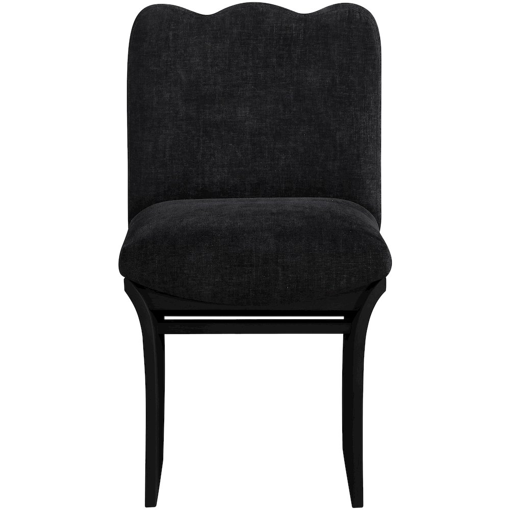 Shaw Black Chenille Fabric Upholstered Dining Chair. Picture 2