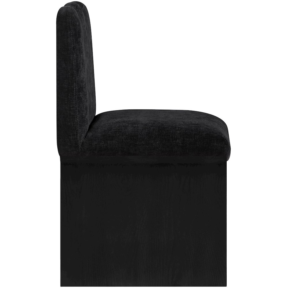 Shaw Black Chenille Fabric Upholstered Dining Chair. Picture 8