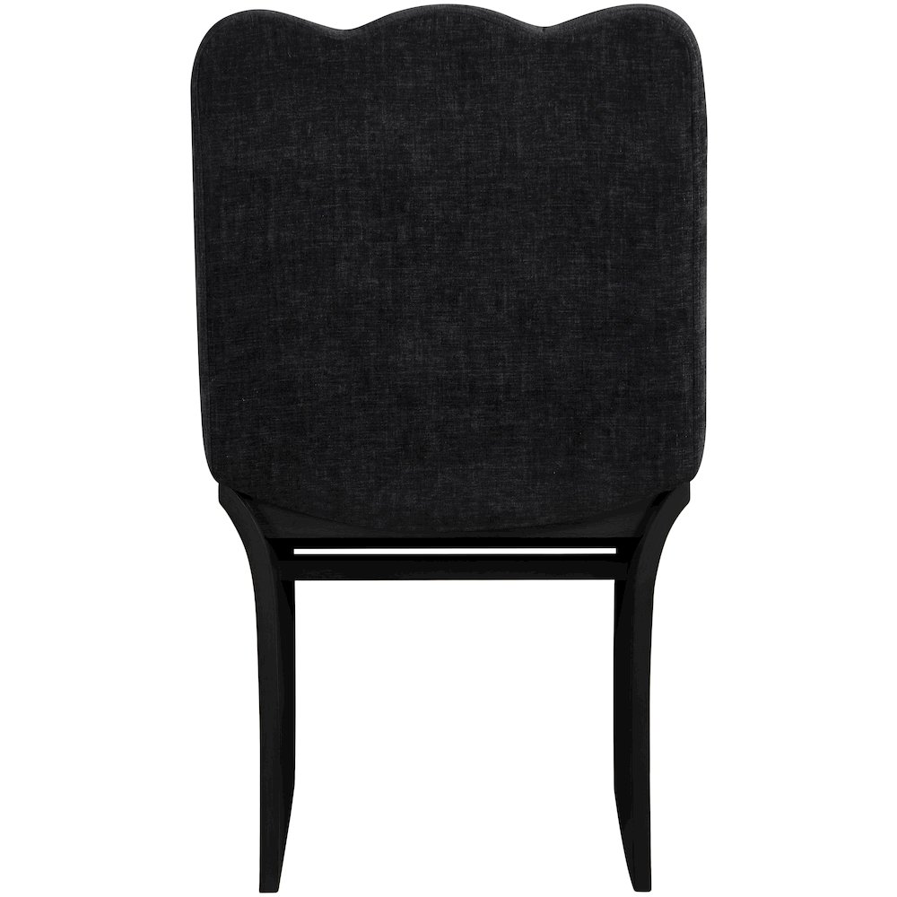 Shaw Black Chenille Fabric Upholstered Dining Chair. Picture 3