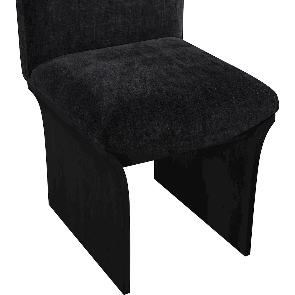 Shaw Black Chenille Fabric Upholstered Dining Chair. Picture 4
