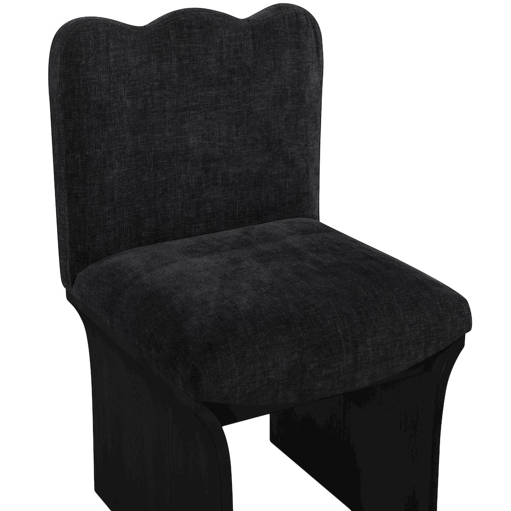 Shaw Black Chenille Fabric Upholstered Dining Chair. Picture 5