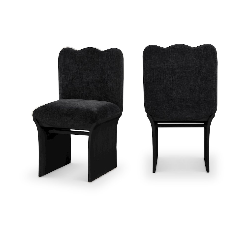 Shaw Black Chenille Fabric Upholstered Dining Chair. Picture 10