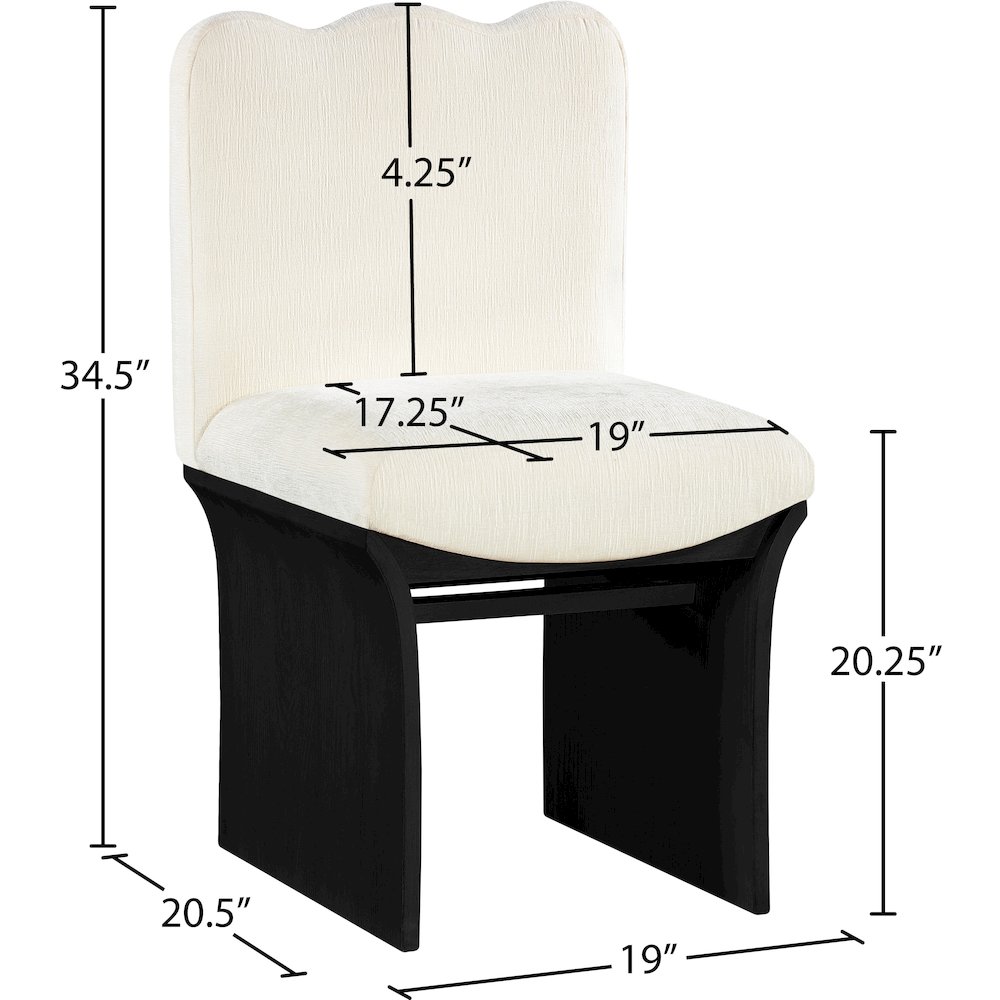 Shaw Cream Chenille Fabric Upholstered Dining Chair. Picture 6