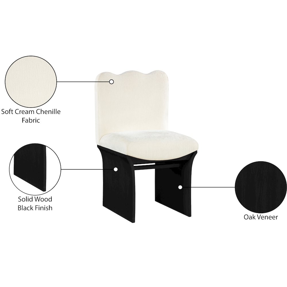 Shaw Cream Chenille Fabric Upholstered Dining Chair. Picture 9