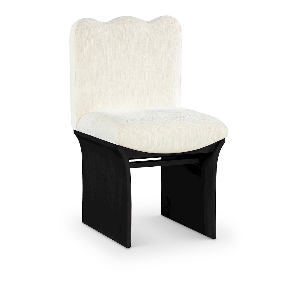 Shaw Cream Chenille Fabric Upholstered Dining Chair. Picture 1