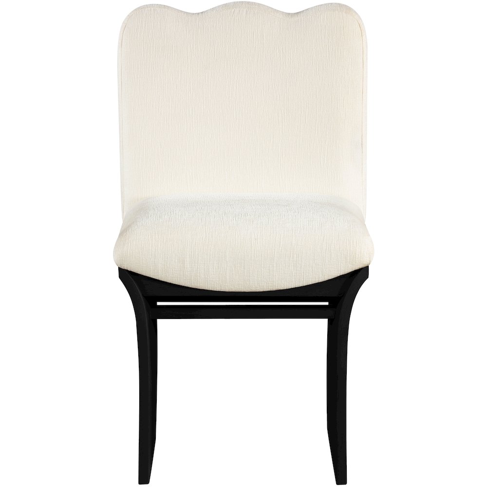Shaw Cream Chenille Fabric Upholstered Dining Chair. Picture 2