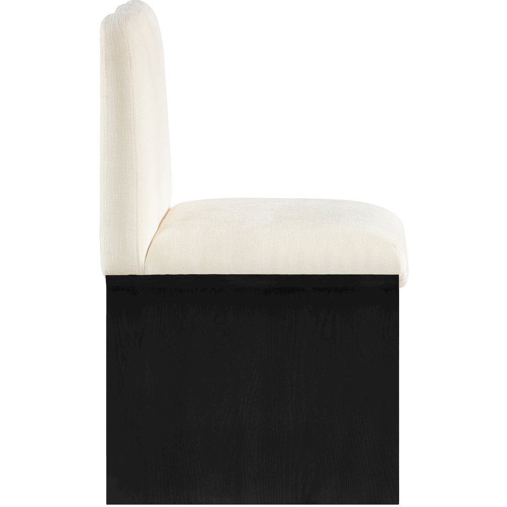 Shaw Cream Chenille Fabric Upholstered Dining Chair. Picture 8