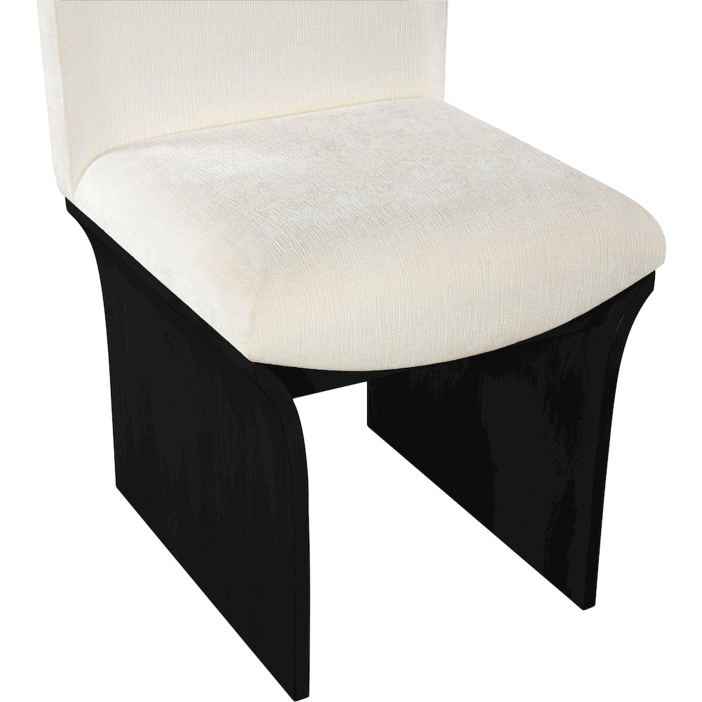Shaw Cream Chenille Fabric Upholstered Dining Chair. Picture 4