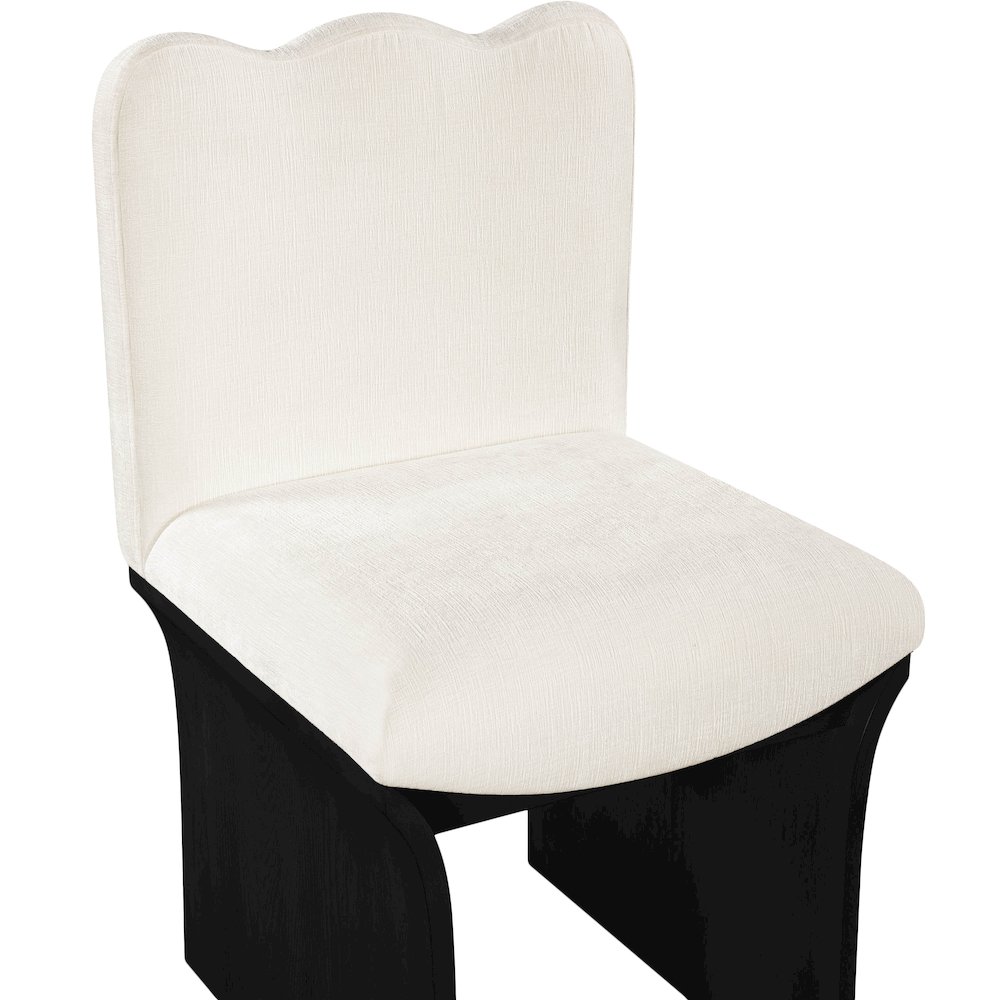 Shaw Cream Chenille Fabric Upholstered Dining Chair. Picture 5