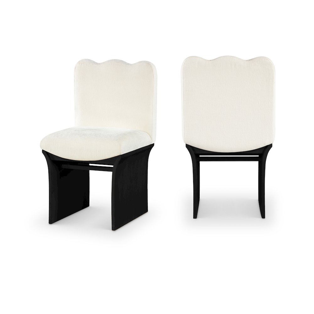 Shaw Cream Chenille Fabric Upholstered Dining Chair. Picture 10