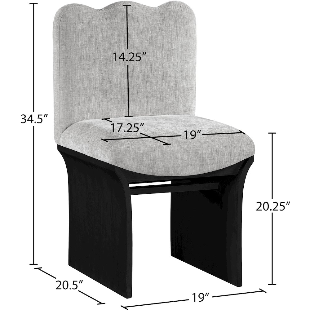 Shaw Grey Chenille Fabric Upholstered Dining Chair. Picture 6
