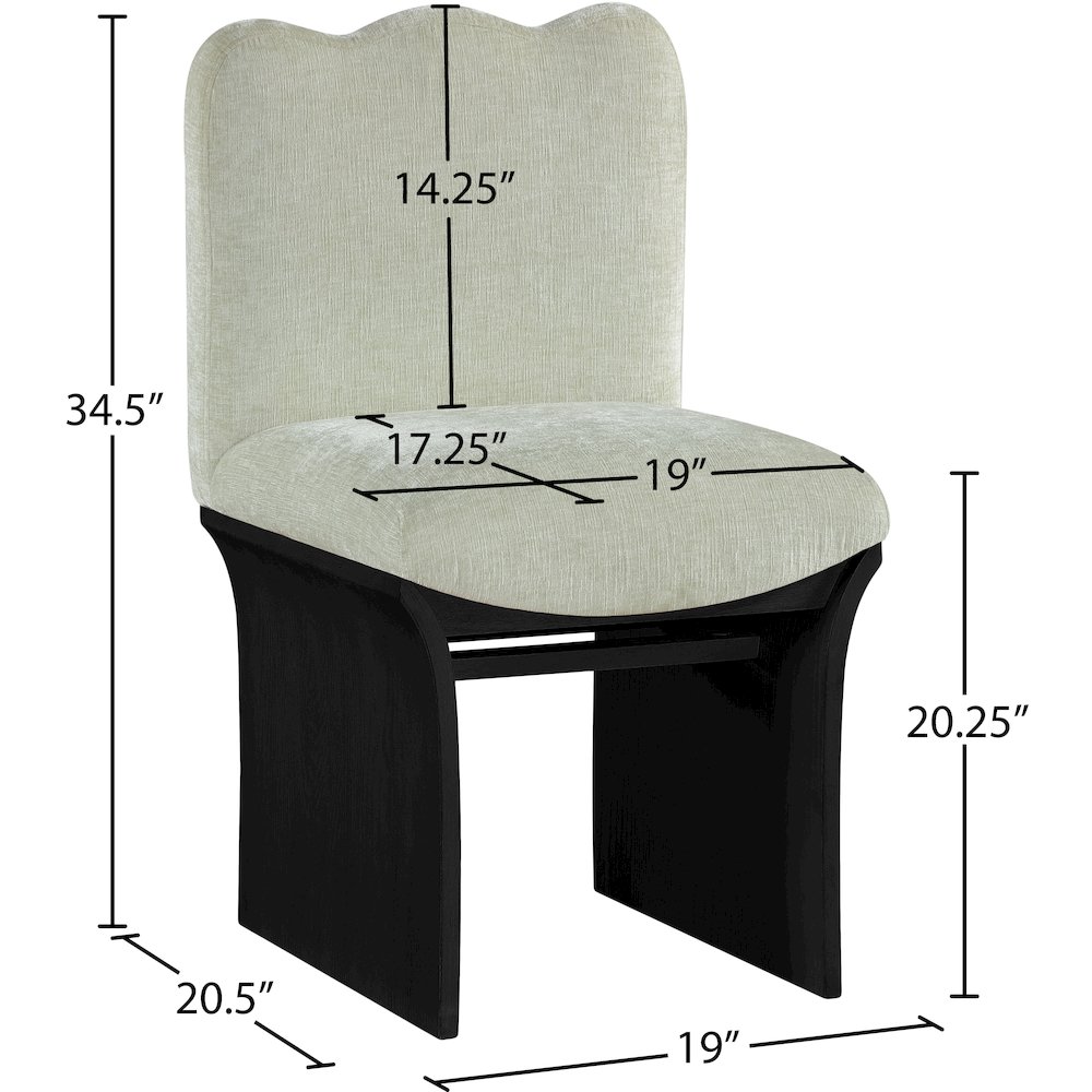 Shaw Mint Chenille Fabric Upholstered Dining Chair. Picture 6