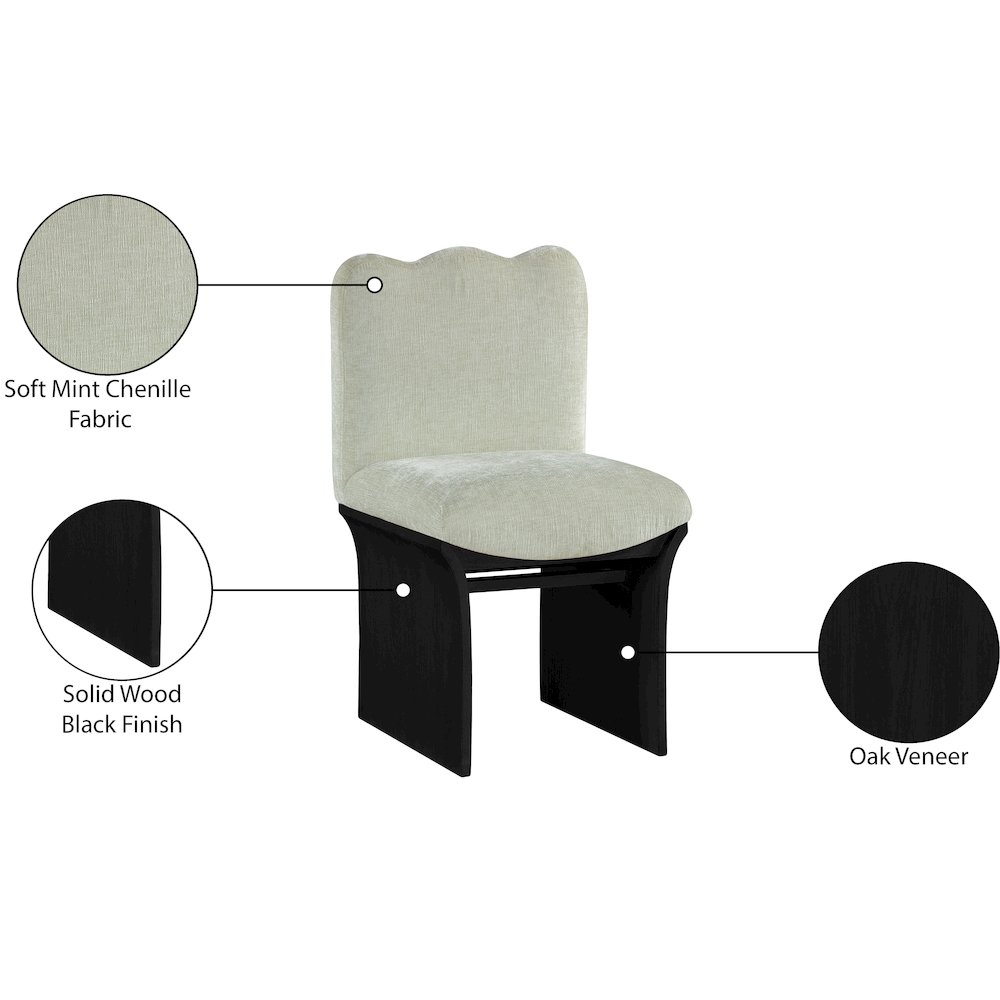 Shaw Mint Chenille Fabric Upholstered Dining Chair. Picture 9