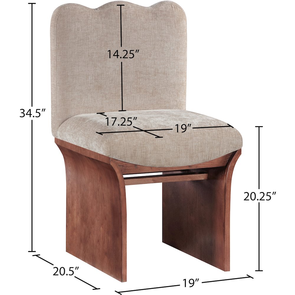 Shaw Beige Chenille Fabric Upholstered Dining Chair. Picture 6