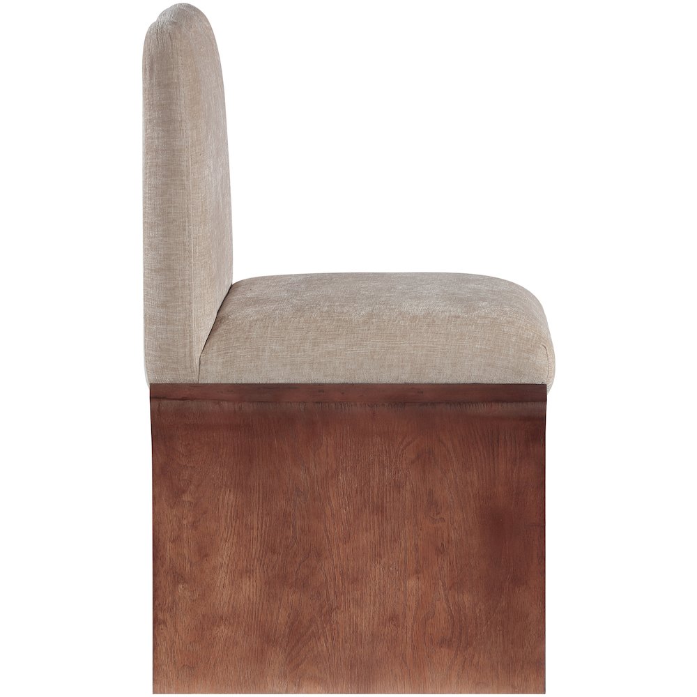 Shaw Beige Chenille Fabric Upholstered Dining Chair. Picture 8