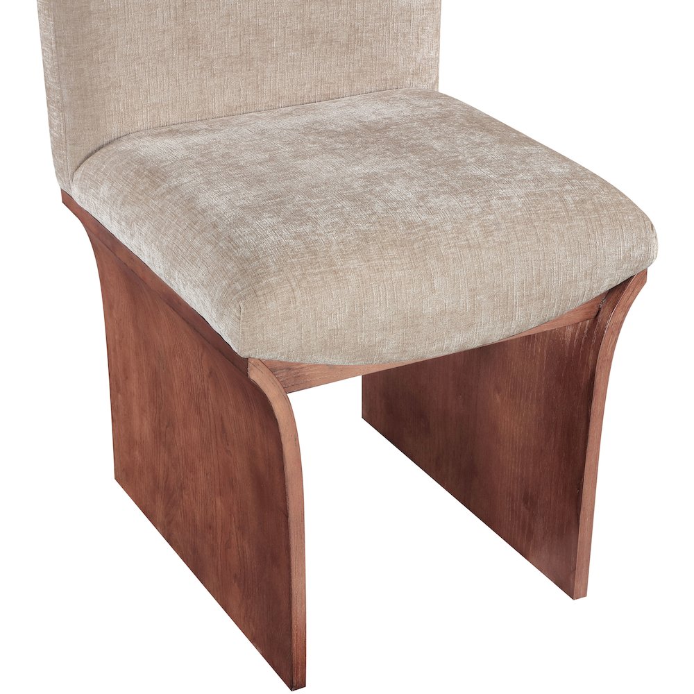 Shaw Beige Chenille Fabric Upholstered Dining Chair. Picture 4
