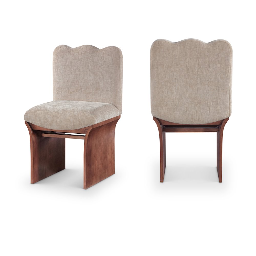 Shaw Beige Chenille Fabric Upholstered Dining Chair. Picture 10