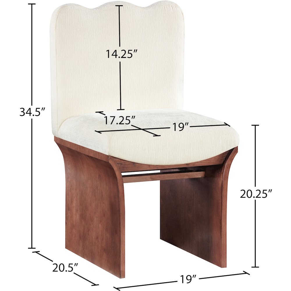 Shaw Cream Chenille Fabric Upholstered Dining Chair. Picture 6
