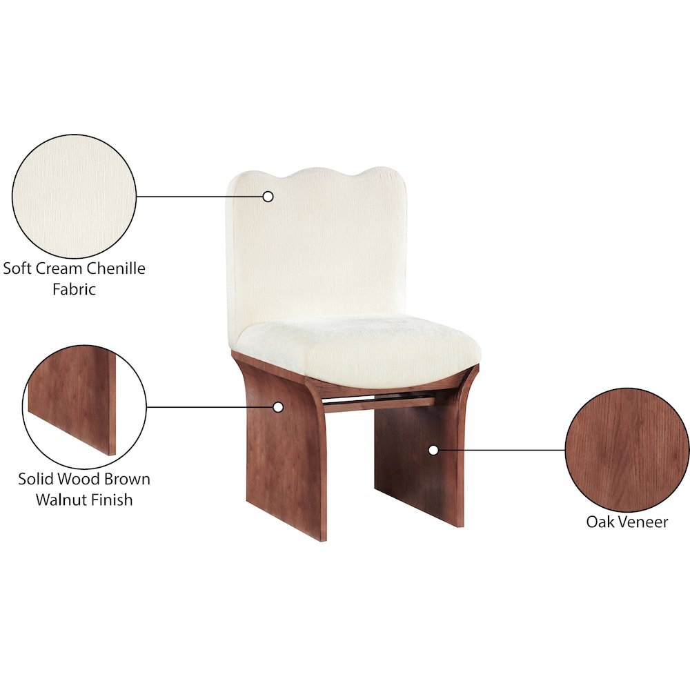 Shaw Cream Chenille Fabric Upholstered Dining Chair. Picture 9