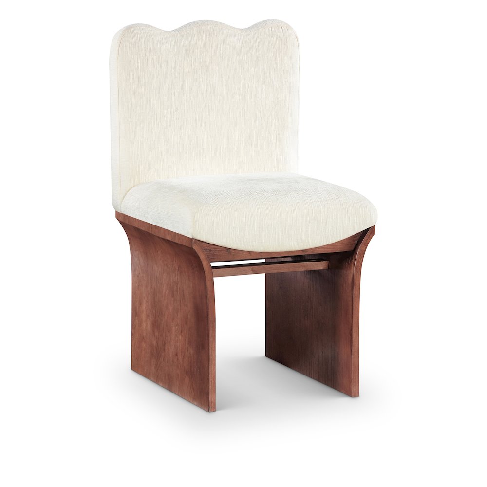 Shaw Cream Chenille Fabric Upholstered Dining Chair. Picture 1