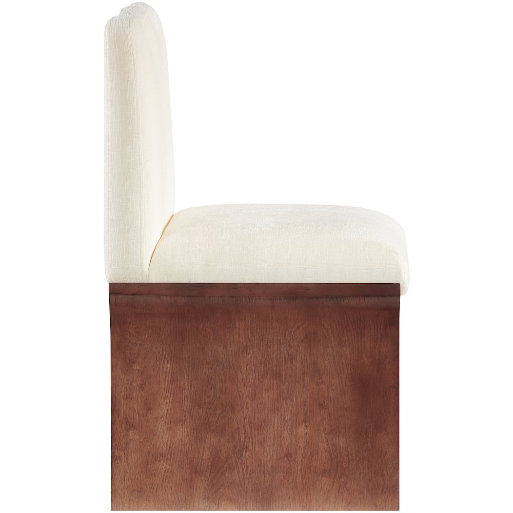 Shaw Cream Chenille Fabric Upholstered Dining Chair. Picture 8