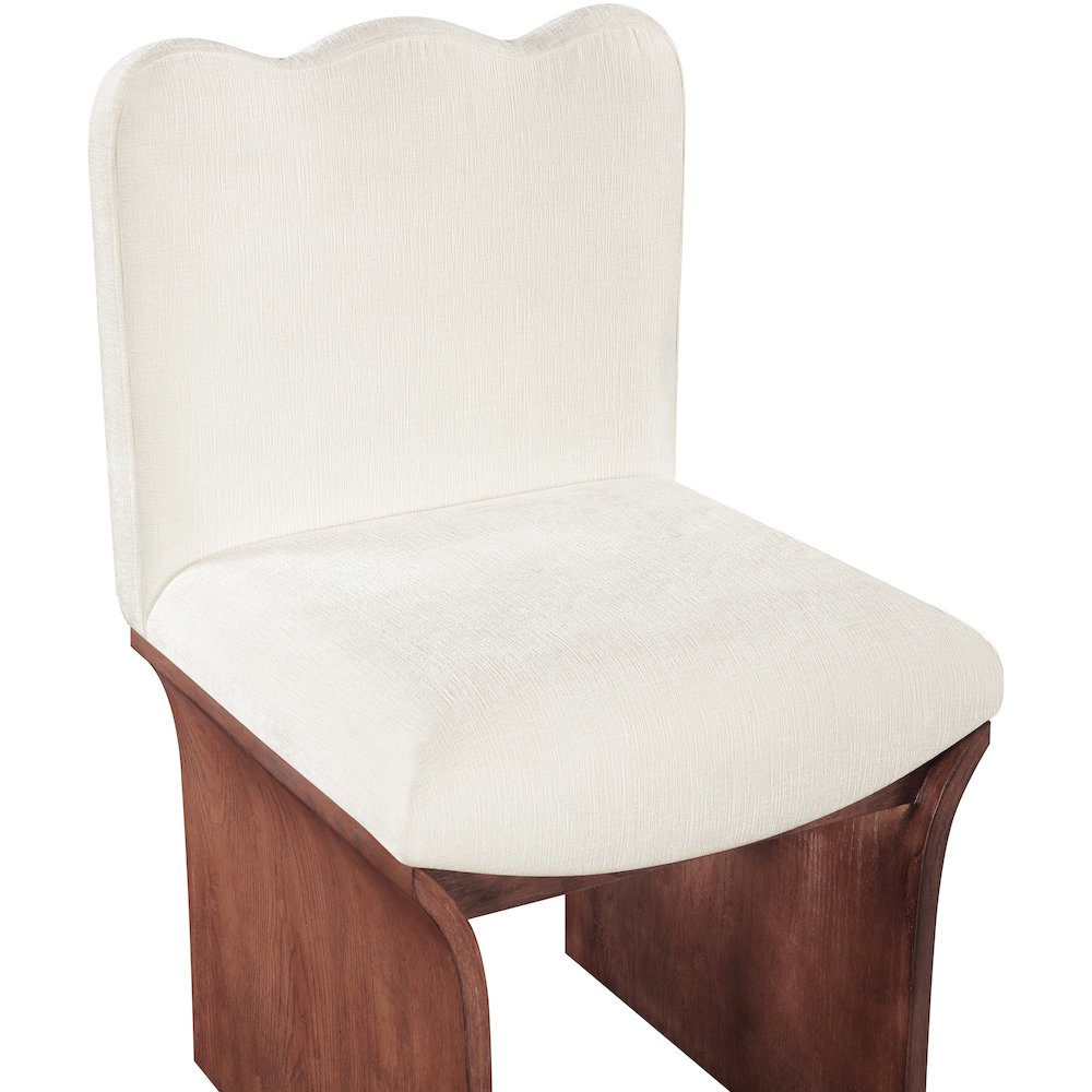 Shaw Cream Chenille Fabric Upholstered Dining Chair. Picture 4