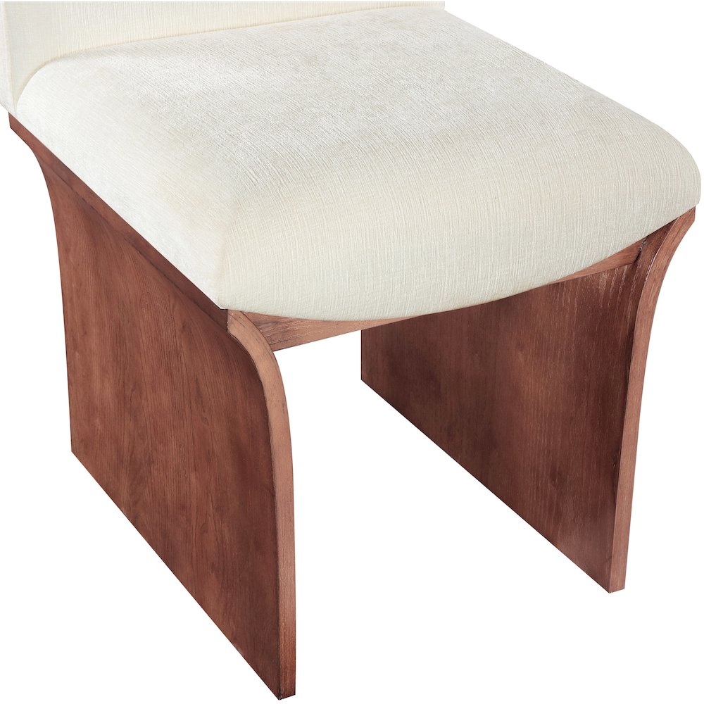 Shaw Cream Chenille Fabric Upholstered Dining Chair. Picture 5