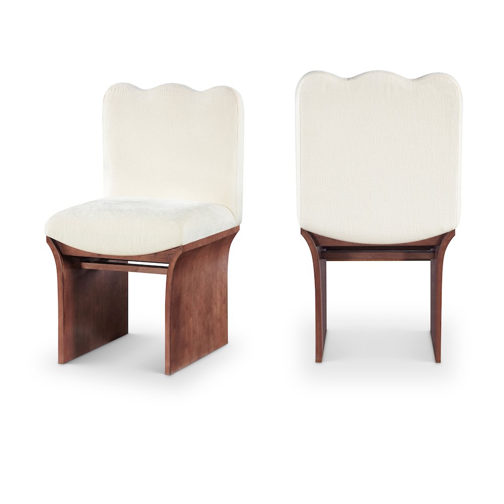 Shaw Cream Chenille Fabric Upholstered Dining Chair. Picture 10