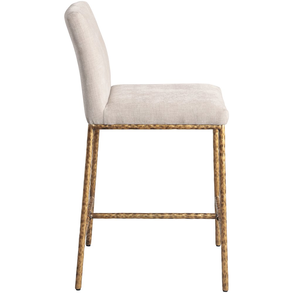 Reeves Beige Chenille Fabric Upholstered Counter Stool, Set of 2. Picture 3