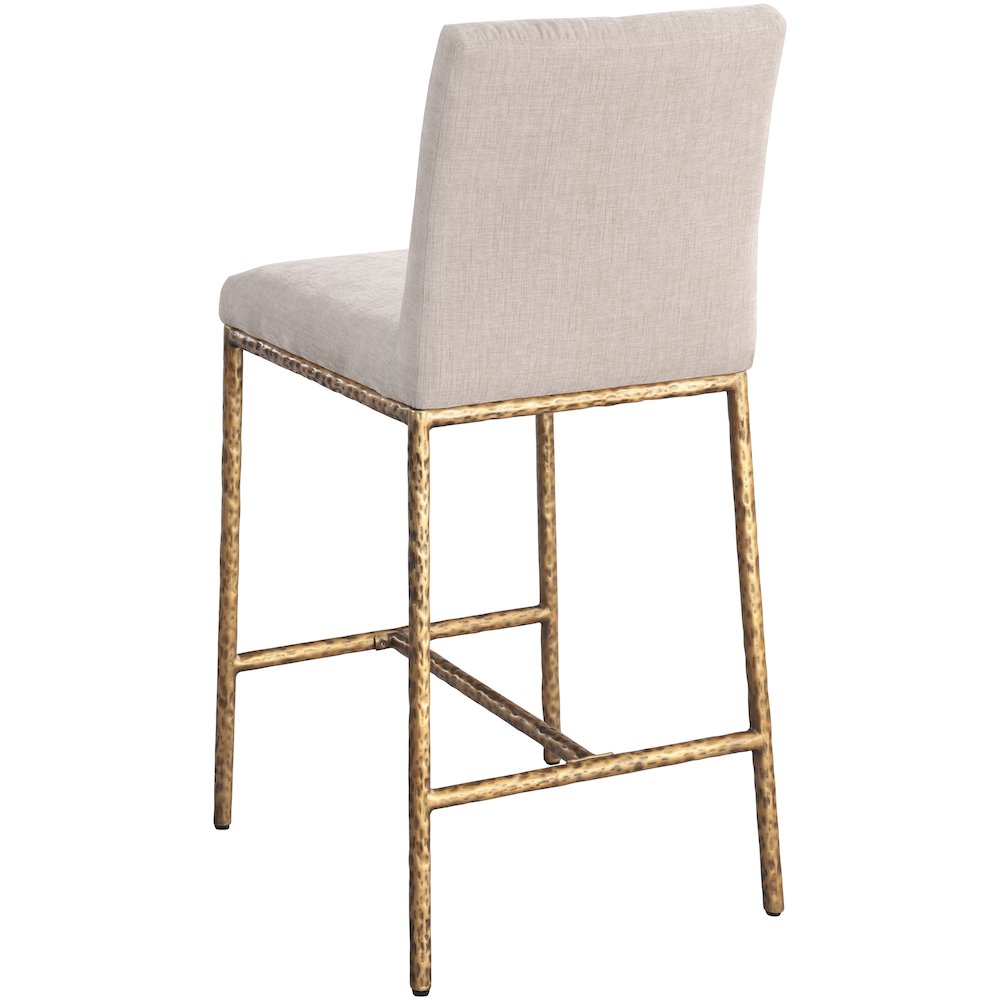 Reeves Beige Chenille Fabric Upholstered Counter Stool, Set of 2. Picture 5