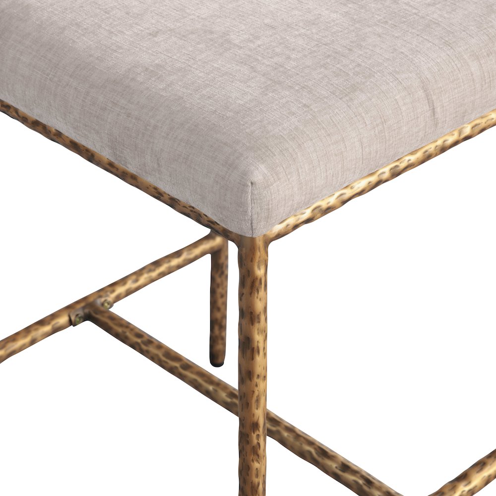 Reeves Beige Chenille Fabric Upholstered Counter Stool, Set of 2. Picture 6