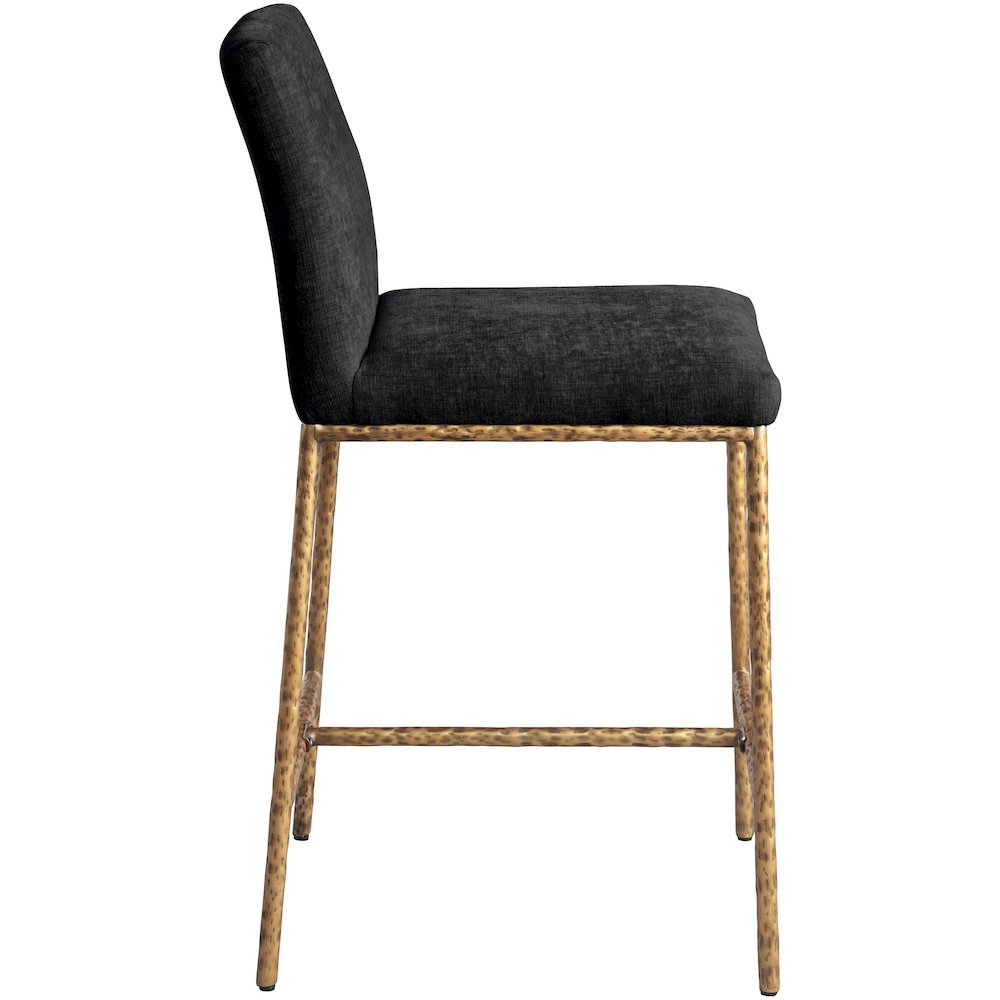 Reeves Black Chenille Fabric Upholstered Counter Stool, Set of 2. Picture 3