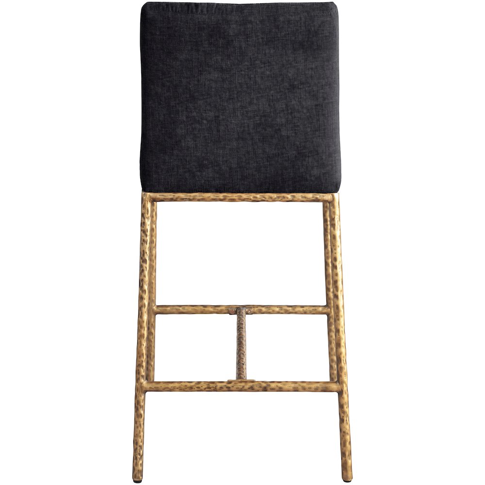 Reeves Black Chenille Fabric Upholstered Counter Stool, Set of 2. Picture 4