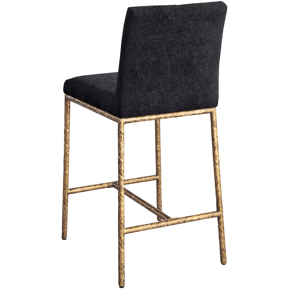 Reeves Black Chenille Fabric Upholstered Counter Stool, Set of 2. Picture 5