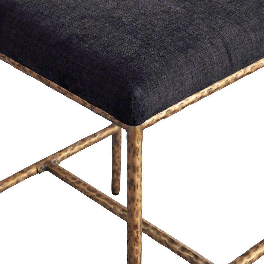 Reeves Black Chenille Fabric Upholstered Counter Stool, Set of 2. Picture 6