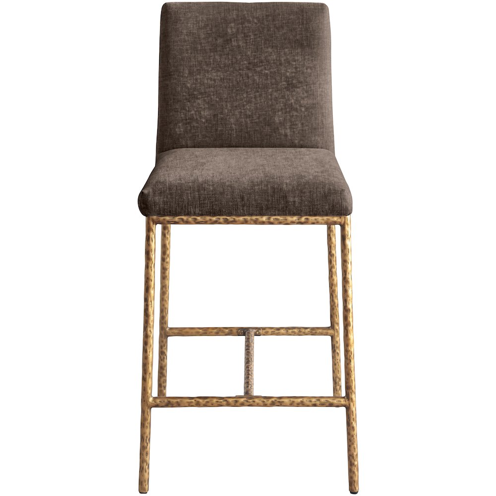 Reeves Brown Chenille Fabric Upholstered Counter Stool, Set of 2. Picture 7