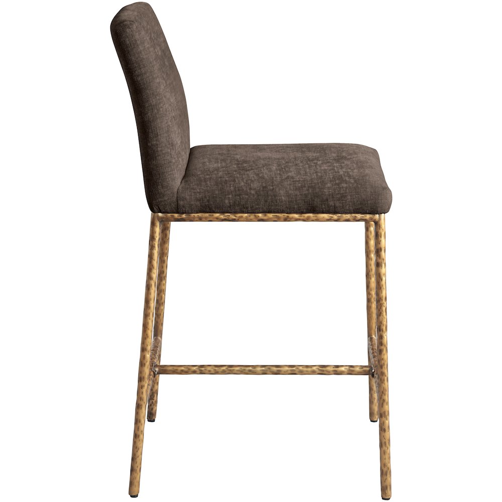 Reeves Brown Chenille Fabric Upholstered Counter Stool, Set of 2. Picture 3