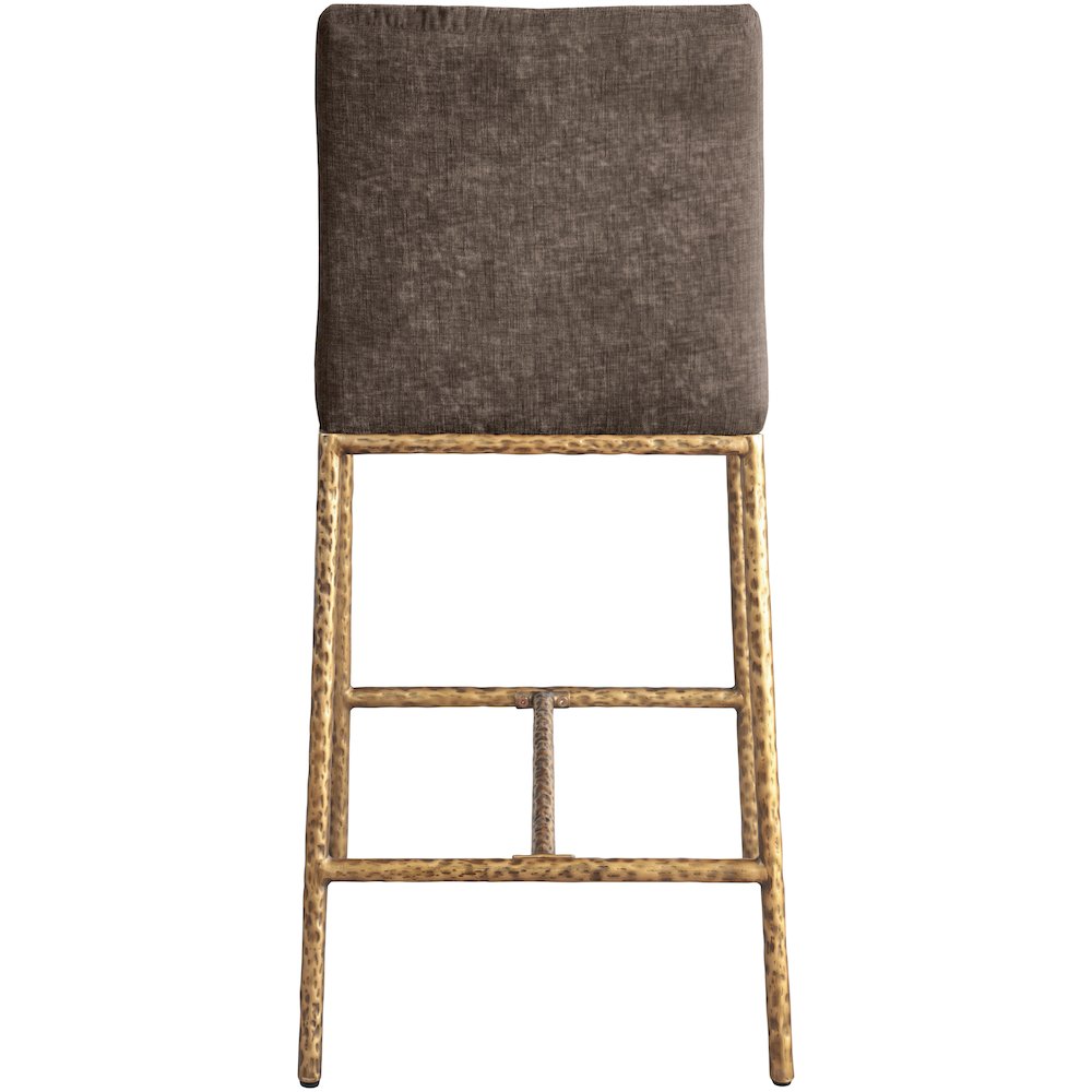 Reeves Brown Chenille Fabric Upholstered Counter Stool, Set of 2. Picture 4