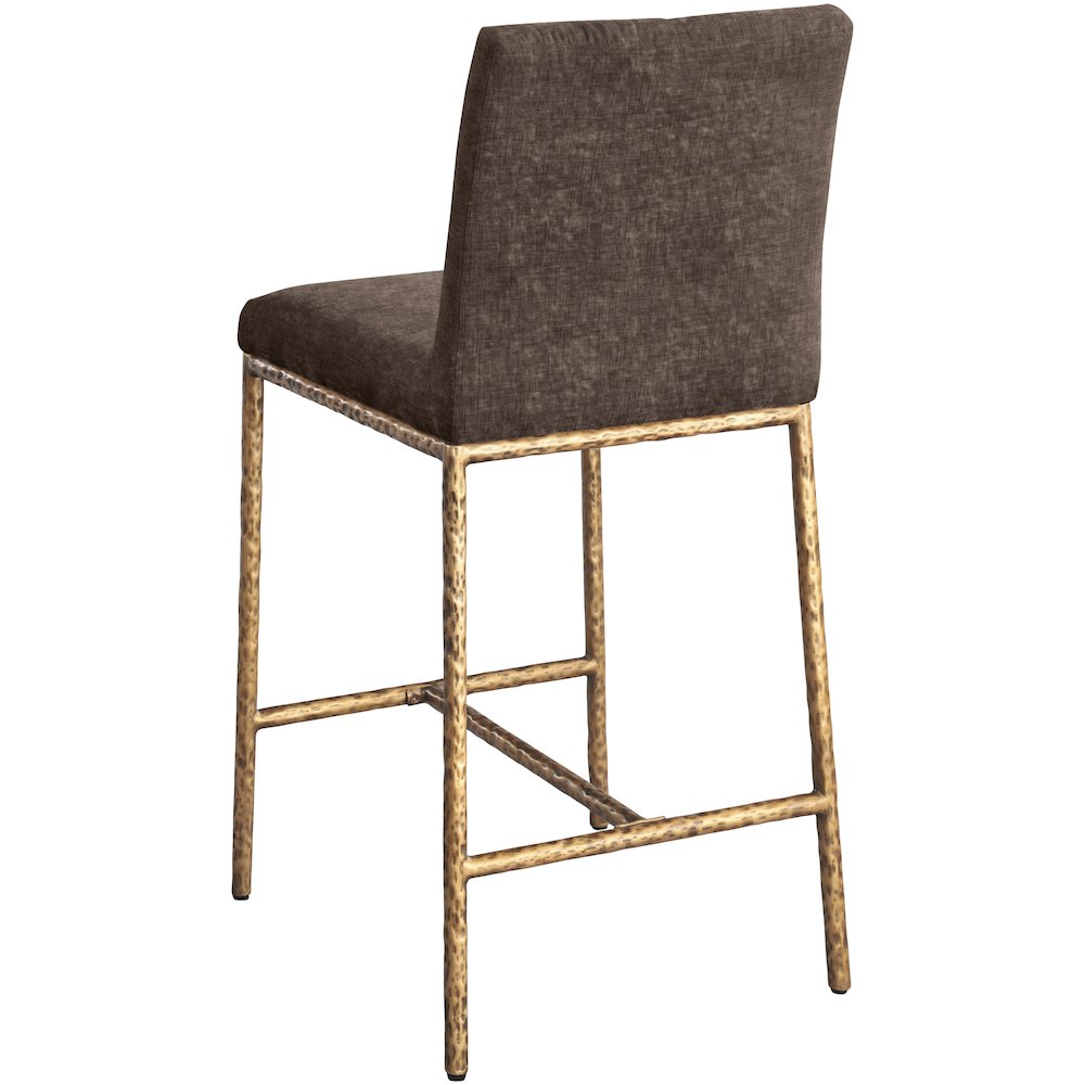 Reeves Brown Chenille Fabric Upholstered Counter Stool, Set of 2. Picture 5