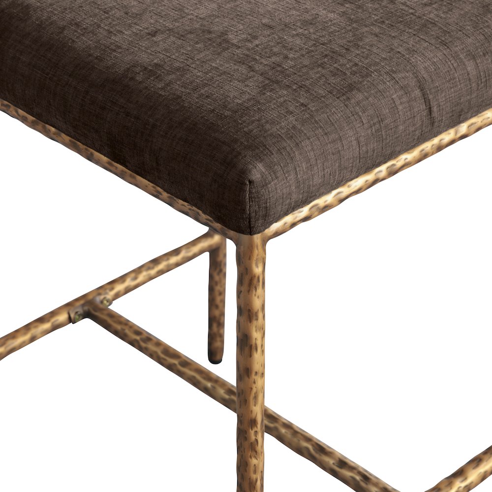 Reeves Brown Chenille Fabric Upholstered Counter Stool, Set of 2. Picture 6