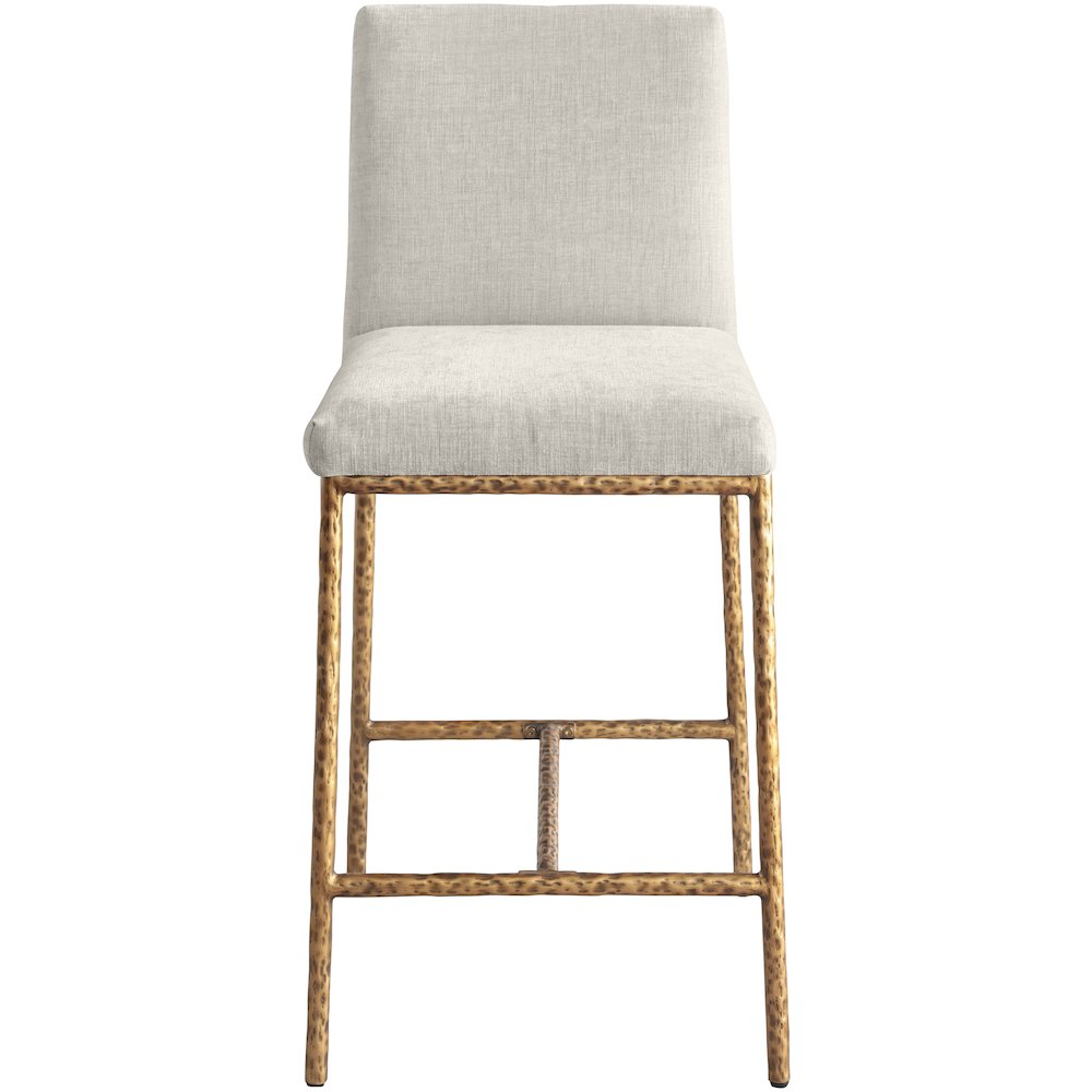 Reeves Cream Chenille Fabric Upholstered Counter Stool, Set of 2. Picture 7