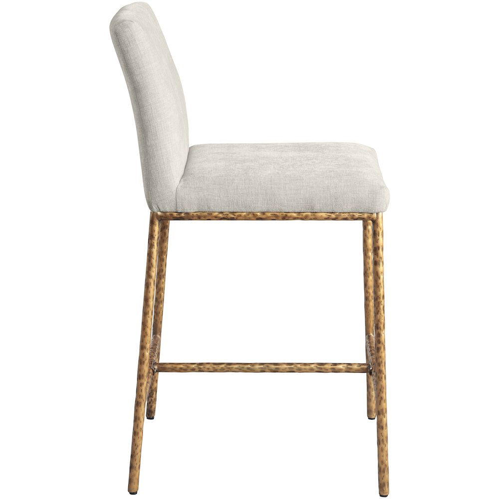 Reeves Cream Chenille Fabric Upholstered Counter Stool, Set of 2. Picture 3