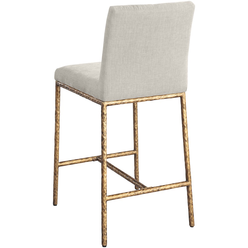 Reeves Cream Chenille Fabric Upholstered Counter Stool, Set of 2. Picture 5