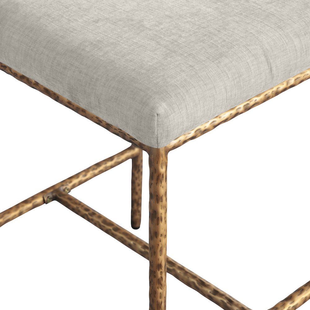 Reeves Cream Chenille Fabric Upholstered Counter Stool, Set of 2. Picture 6