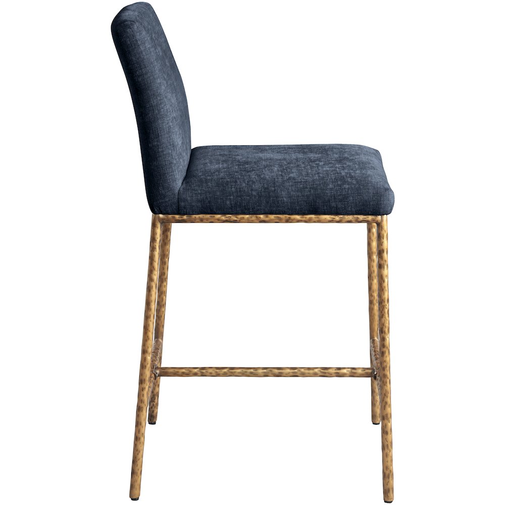 Reeves Navy Chenille Fabric Upholstered Counter Stool, Set of 2. Picture 3