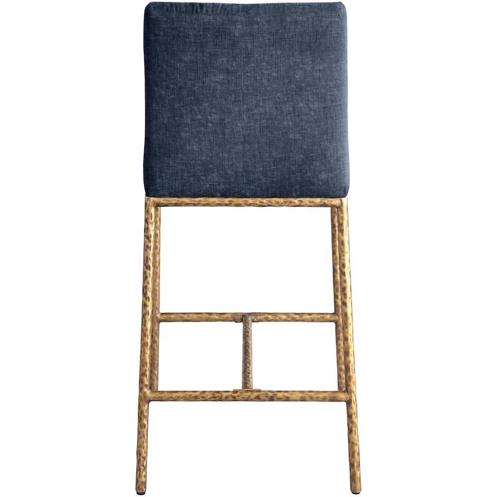 Reeves Navy Chenille Fabric Upholstered Counter Stool, Set of 2. Picture 4
