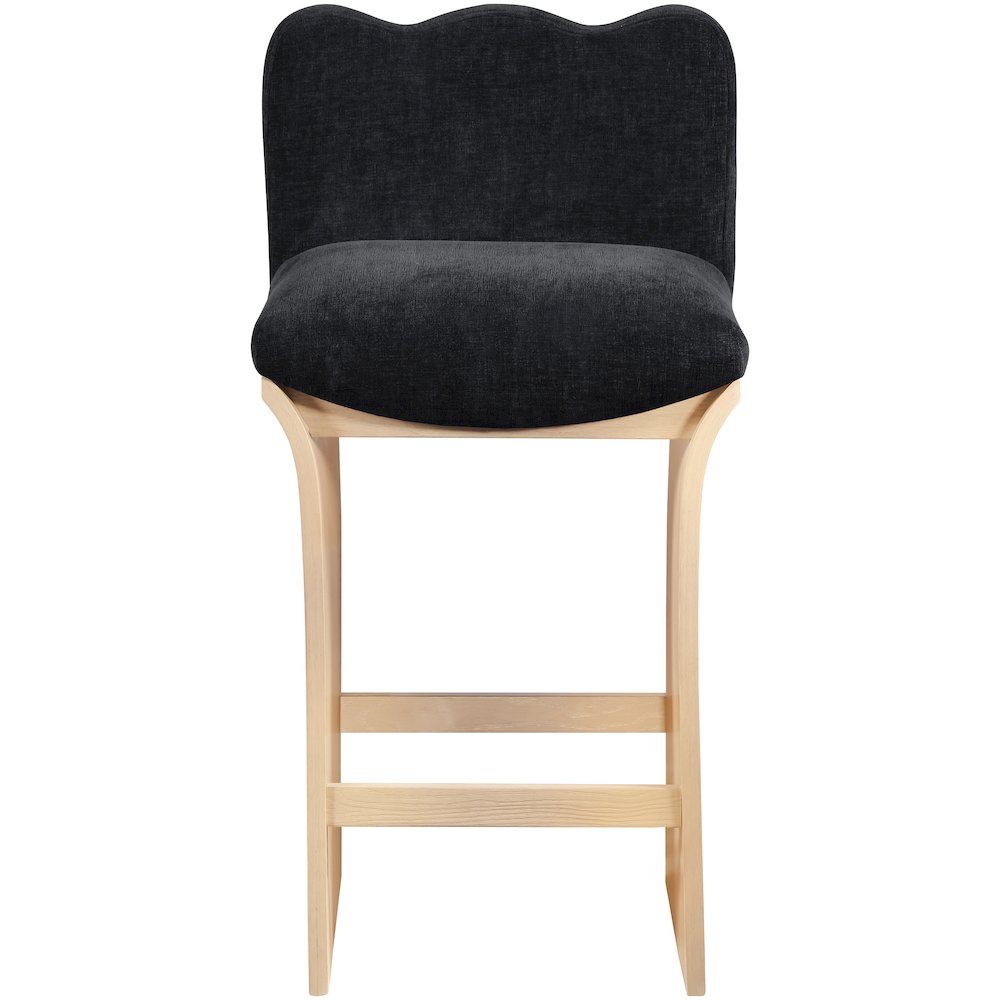 Shaw Black Chenille Fabric Upholstered Counter Stool. Picture 2