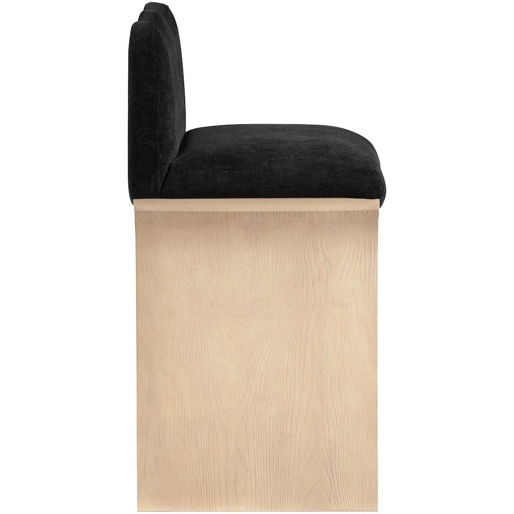 Shaw Black Chenille Fabric Upholstered Counter Stool. Picture 8