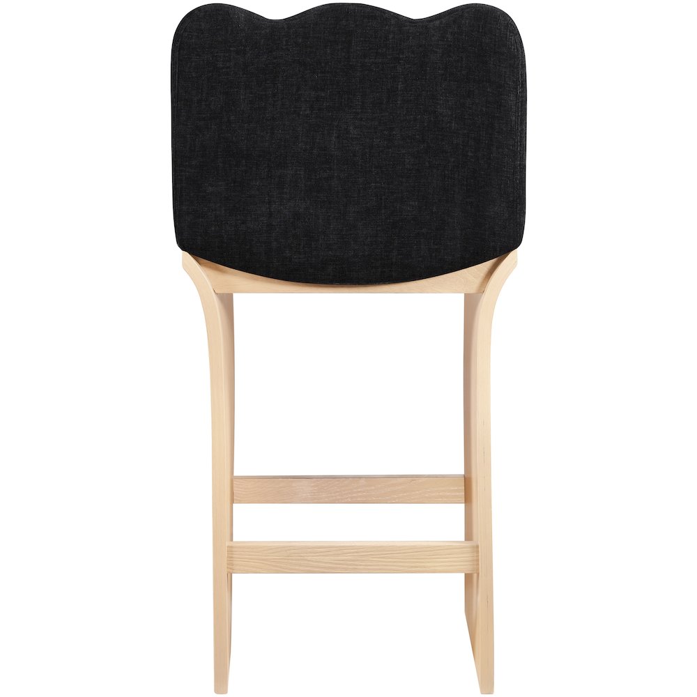 Shaw Black Chenille Fabric Upholstered Counter Stool. Picture 3